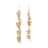 Garland heart / star mango wood bells 10x1x60cm Mixed Natural