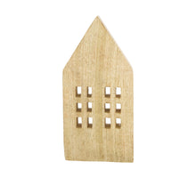 Statue house mango wood 13x3.5x28cm Natural