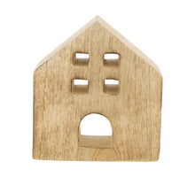 Statue house mango wood 13x3.5x15cm Natural