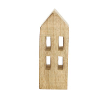 Statue house mango wood 6x3.5x18cm Natural