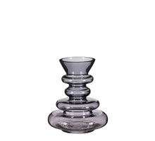 Ivory glass vase, dark brown, h16xd14cm