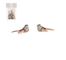 Clip vogel goud 2 stuks - l12xb4xh4,5cm