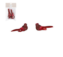 Clip vogel d.rood 2 stuks - l12xb4xh4,5cm
