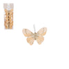 Gold butterfly clip, 6 pieces - l10xb7xh2.5cm