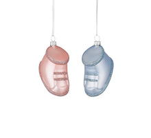 Ornament schoen blauw roze 2 assorti - l4,5xb8xh5cm
