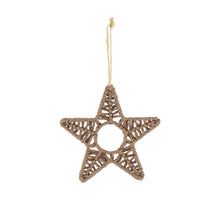 Hanger star paper rope 18x1x18cm Brown