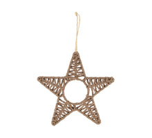 Hanger star paper rope 24x1x24cm Brown