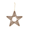 Brown paper rope hanger star 24x1x24cm