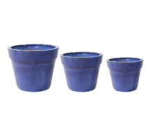 Glazed Basic Pot Falling Blue S3 D18/38H15/30cm
