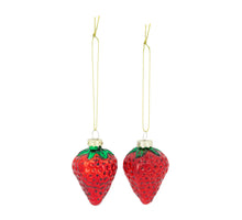 Hanger strawberry glass 4x4x6.5cm Mixed Red