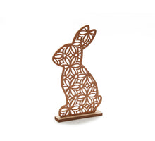 Wooden 'mandala' rabbit sitting 18x30cm
