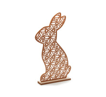Wooden 'mandala' rabbit sitting 22x40cm