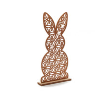 Wooden 'mandala' rabbit standing 20x40cm