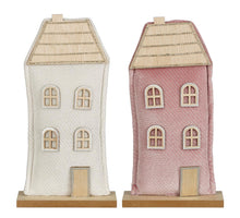 Decoratie huis wit roze 2 assorti - l16xb6xh30cm