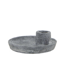 Dinnercandle holder cement 12x12x4cm Dark grey
