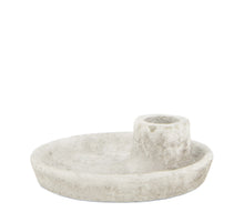 Dinnercandle holder cement 12x12x4cm Light grey