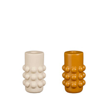 Pam candleholder off white ocher 2 assorted - h13.5xd10.5cm