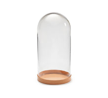 Glass bell jar Ø10x20,5cm apricot