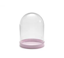 Glass bell jar Ø12x15,5cm pink