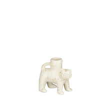 Candleholder tiger cream - l9.5xw4.5xh10cm