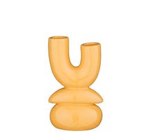 Candleholder ochre - l10.5xw6.5xh16.5cm