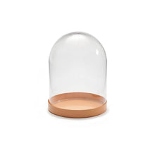 Glass bell jar Ø12x15,5cm apricot