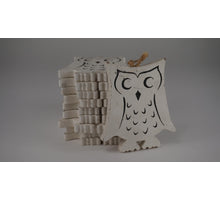 wooden owl 10x10cm 10pc white