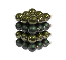 cb. 36 glasballen/cap pine green 57 mm