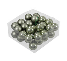 cb. 36 glassballs/wire granite green 40 mm