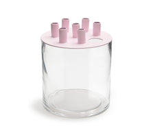Glass cylinder tulip vase Ø15x18cm pink