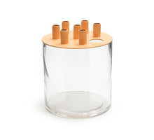Glass cylinder tulip vase Ø15x18cm apricot