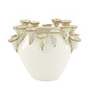 Vase mushroom ceramic 16x12.3x12.5cm Silver/White