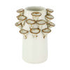 Vase mushroom ceramic 9x9x12.8cm Silver/White