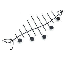 Metal fish skeleton coat rack 54x24cm