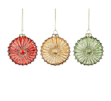 Kugel Glas Streifen rot grün gold 3 sortiert Display - d8cm