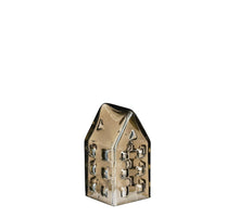 House gray recycled glass - l6.5xb6.5xh11.5cm