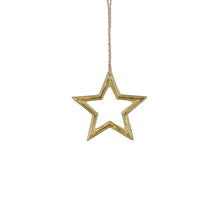 Ornament ster gerecycled aluminium goud - d10cm