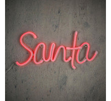 Neon light rood Santa 120led batt en timer - l39xb18,5cm
