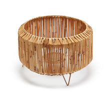 Reed lantern round Ø32x21cm natural + glass
