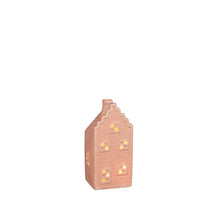 Huis roze led battery operated - l8,5xb7xh16,5cm