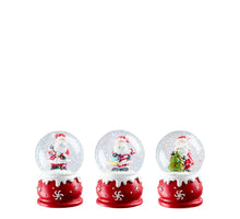 Decoratie waterbal kerstman rood 3 assorti - h6,5xd4,5cm