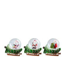 Decoratie waterbal kerstman groen 3 assorti - l7xb5xh6cm