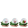 Decoratie waterbal kerstman groen 3 assorti - l7xb5xh6cm