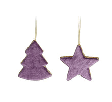 Ornament Stern Baum lila 2 sortiert - l12.5xw10.5xh2cm