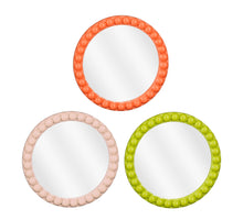Jax spiegel oranje l.roze groen 3 assorti - h2xd25cm