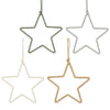 Decoratie ster grijs groen l.bruin wit 4 assorti - d20cm