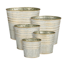 Ricardi pot rond metaal l.grijs set van 5 - h16,5xd19cm