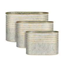 Ricardi pot rond metaal l.grijs set van 3 - l29xb19xh19cm