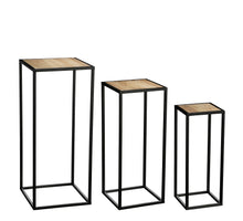 Quinty bijzettafel zwart set van 3 FSC Mix - l32xb32xh70cm