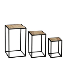 Quinty bijzettafel zwart set van 3 FSC Mix - l30xb30xh50cm